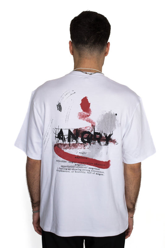ANGRY Beyaz Tshirt