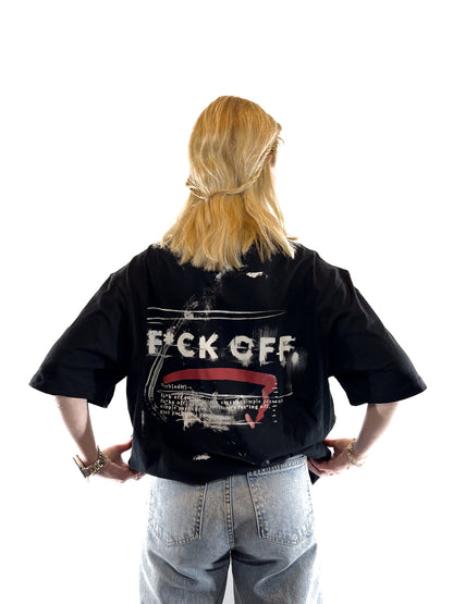 F*CK OFF Beyaz Tshirt