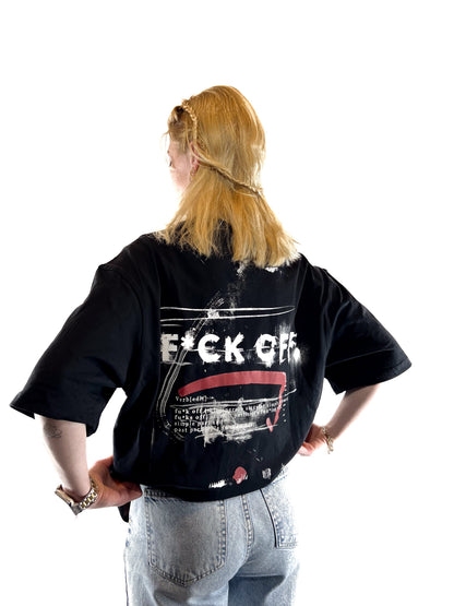 F*CK OFF Siyah Tshirt