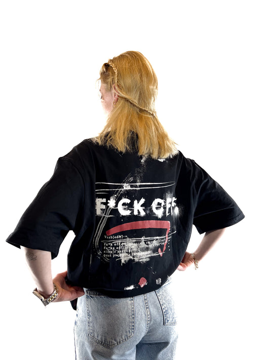 F*CK OFF Siyah Tshirt
